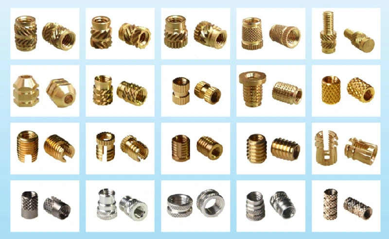 M2 M2.5 M3 M3.5 M4 M5 M6 M8 Aluminium Nut Brass Blind Knurl Molded-in Insert Nut for Plastic Injection Moulding Heat Staking Brass Threaded Insert for Plastic